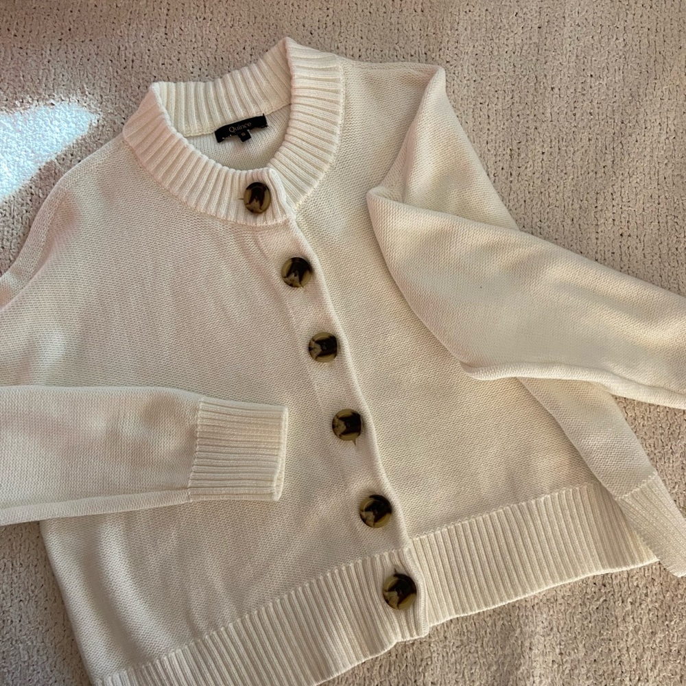 Quince Cream Cropped Cardigan